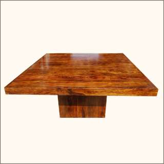   Solid Wood Square Dining Room Pedestal Table 8 People Furniture  