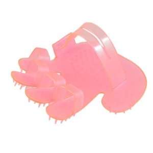   Soft Plastic Brush Comb Head Massage Glove Massager Pink Beauty