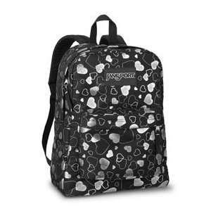  JanSport Superbreak Backpack in Black/Silver Foil Harlem 