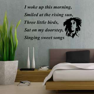 Woke Up This Morning VINYL WALL STICKERS Bob Marley Lyrics  