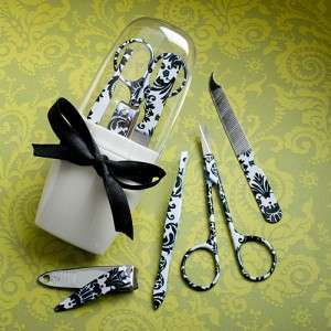 48 Pretty Damask Personal Grooming Manicure Set Wedding/Bridal Shower 