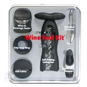  Metrokane 6 Piece Wine Tool Kit Permanent Storage Case 