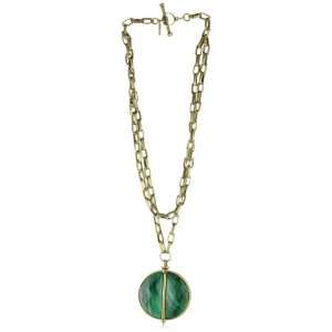 Paige Novick Vail Layered Chain with Stone Medallion Necklace