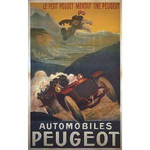  AUTOMOBILES PEUGEOT FRANCE FRENCH VINTAGE POSTER REPRO 