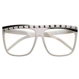  Celebrity Inspired Studded Party Rock Neon Clear Lens Flat 
