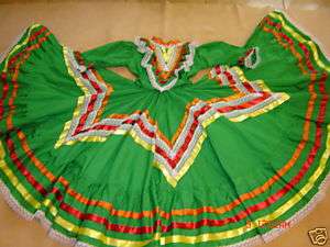 Girl Mexican ballet Folklorico Dress Jalisco 8 10 NEW  