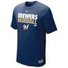 Nike MLB Dri Fit Graphic T Shirt   Mens   Brewers   Navy / White