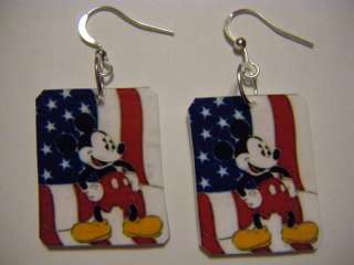 Mickey Mouse Patriotic Earring Stars & Stripes Jewelry  