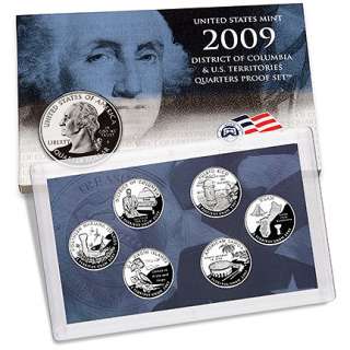 2009 S Proof D.C. and U.S. Territories Quarter 6 Coin Set US Mint 