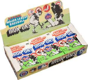 1968 Fleer Baseball Team Iron Ons Display Box with 24 packs  