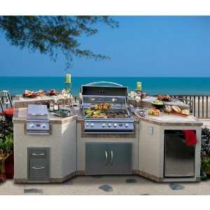   Island With 32 Inch Cal Flame Natural Gas Bbq Grill Patio, Lawn