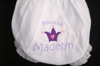Personalized Monogrammed Diaper Cover Bloomer Princess  