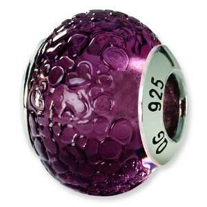    Sterling Silver Reflections Purple Italian Murano Bead Jewelry