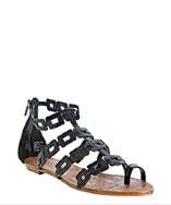 style #305615401 black patent leather Le Star Dust zip sandals