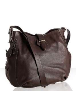 Celine dark brown leather medium crossbody bag  
