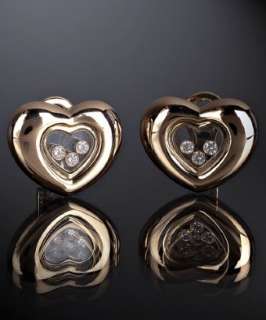 Chopard diamond and 18k gold Happy heart clip on earrings   