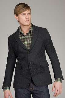 ni ty Charcoal Herringbone Graphic Blazer for men  