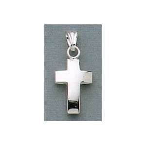   Sterling Silver Pendant, 1.125 in (incl bail) Hollow Cross Jewelry