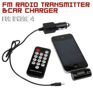 FM RADIO TRANSMITTER+CAR CHARGER for IPHONE 4 3GS IPOD  