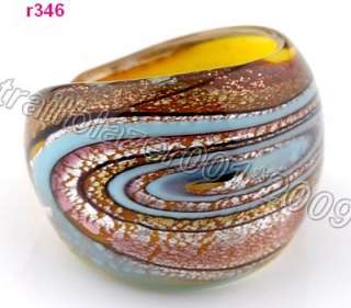 1pc handwork vortex Murano Lampwork art Glass ring r346  