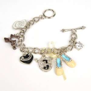  Juicy Couture Silver Charm Bracelet Wrist Chain Toys 