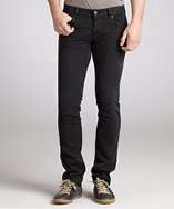 Prada black stretch cotton straight leg jeans style# 319606901