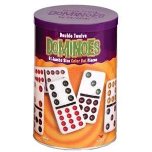  Dbl12 Color Dot Dominoes in Tube Toys & Games