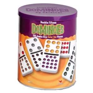  Dbl15 Color Dot Dominoes in Tube Toys & Games