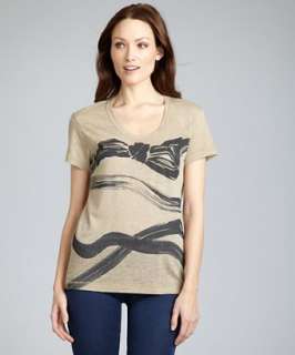 See By Chloe beige jersey bow wrap graphic t shirt   