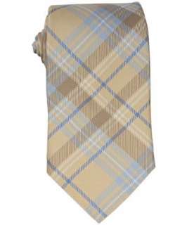 Ike Behar yellow plaid brushed silk tie  
