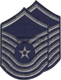 Navy Blue USAF Senior Master Sergeant Large Patch Set  