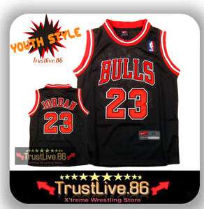 Michael Jordan #23 NBA Kid Youth Black Jersey size S XL  
