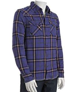 Just A Cheap Shirt purple plaid cotton flannel shirt