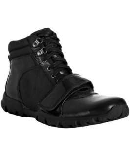 Kenneth Cole Reaction black patent leather strap Tough Luck boot 