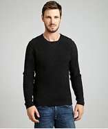 style #313361102 pepper cashmere ribbed front crewneck sweater