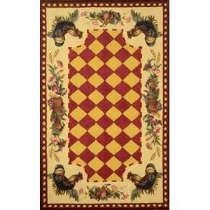   Tuscany Rooster Red 802224 Country 42 x 66 Area Rug