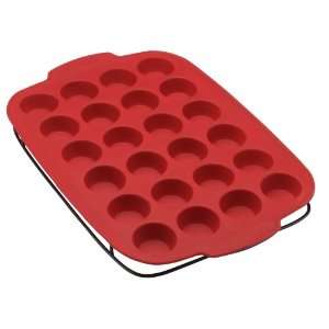 KitchenAid Silicone Red 24 Cup Muffin Pan with Sled  