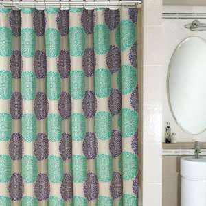  Microfiber Shower Curtain in Lace Medallion Grey