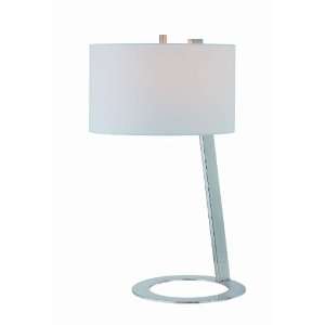   21395PS/WHT Futurum Table Lamp, Polished Steel with White Fabric Shade