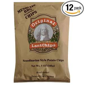 Original LantChips, Mesquite BBQ, 5 Ounce Bags (Pack of 12)  