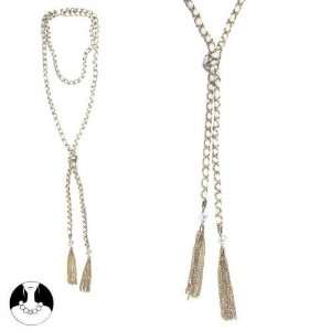   paris women necklace long necklace 114cm gold ivory fabrics Jewelry