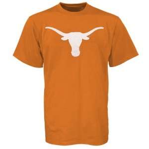  Texas Longhorns Orange Giant Logo T shirt Sports 