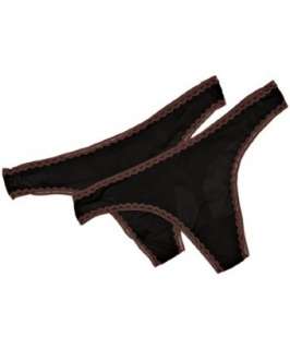 On Gossamer set of 2   black Shimmy thongs  