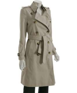 Burberry beige twill double breasted trench coat   