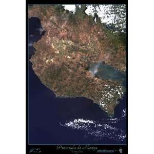  Nicoya Peninsula, Costa Rica Satellite map poster/print 