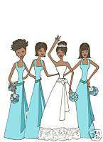 Bridal cards tiffany blue 3 african american bridesmaid  