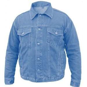  Mens 100% Cotton Blue Denim Jacket W/ Button Front Close 