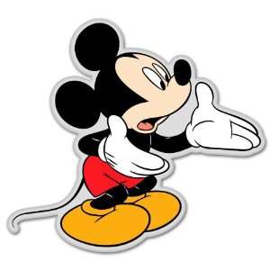  Mickey Mouse wondering car bumper sticker decal 5 x 5 