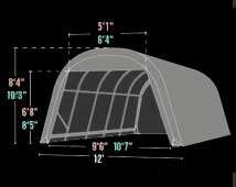 SHELTER LOGIC ENCLOSED STORAGE SHED CARPORT GARAGE TENT  