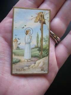 LOVELY*Gold Accent*Miniature Vintage Antique Holy Card Catholic Cross 